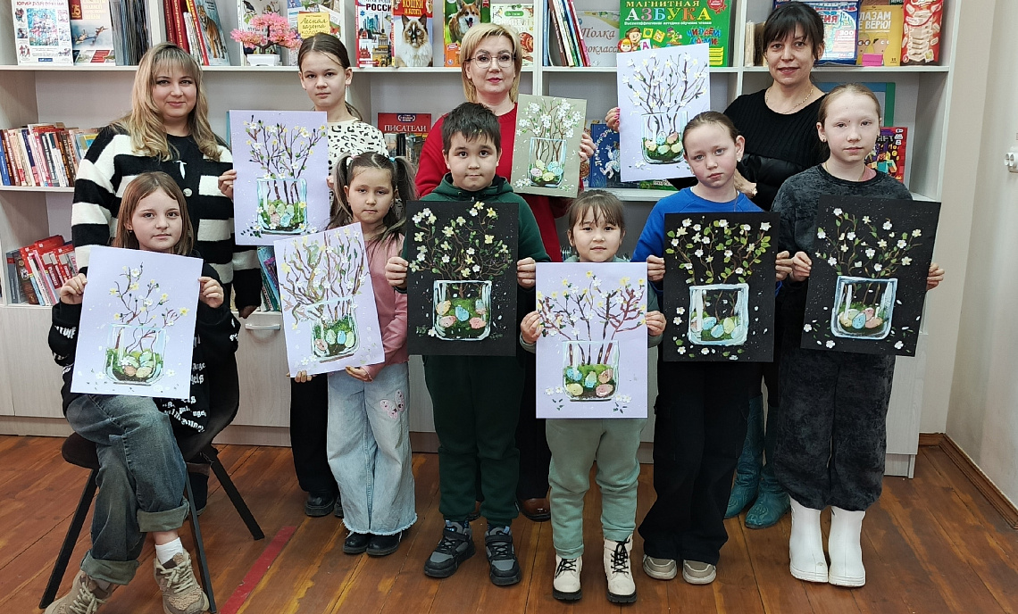 Мастер-класс по рисованию весенней композиции (Чурачикская с/б)